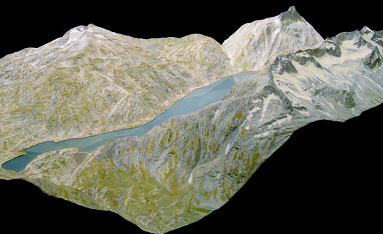 Relief of lake Grimsel